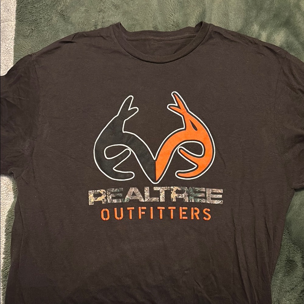 Realtree Black and Orange 30 Years Logo Tee